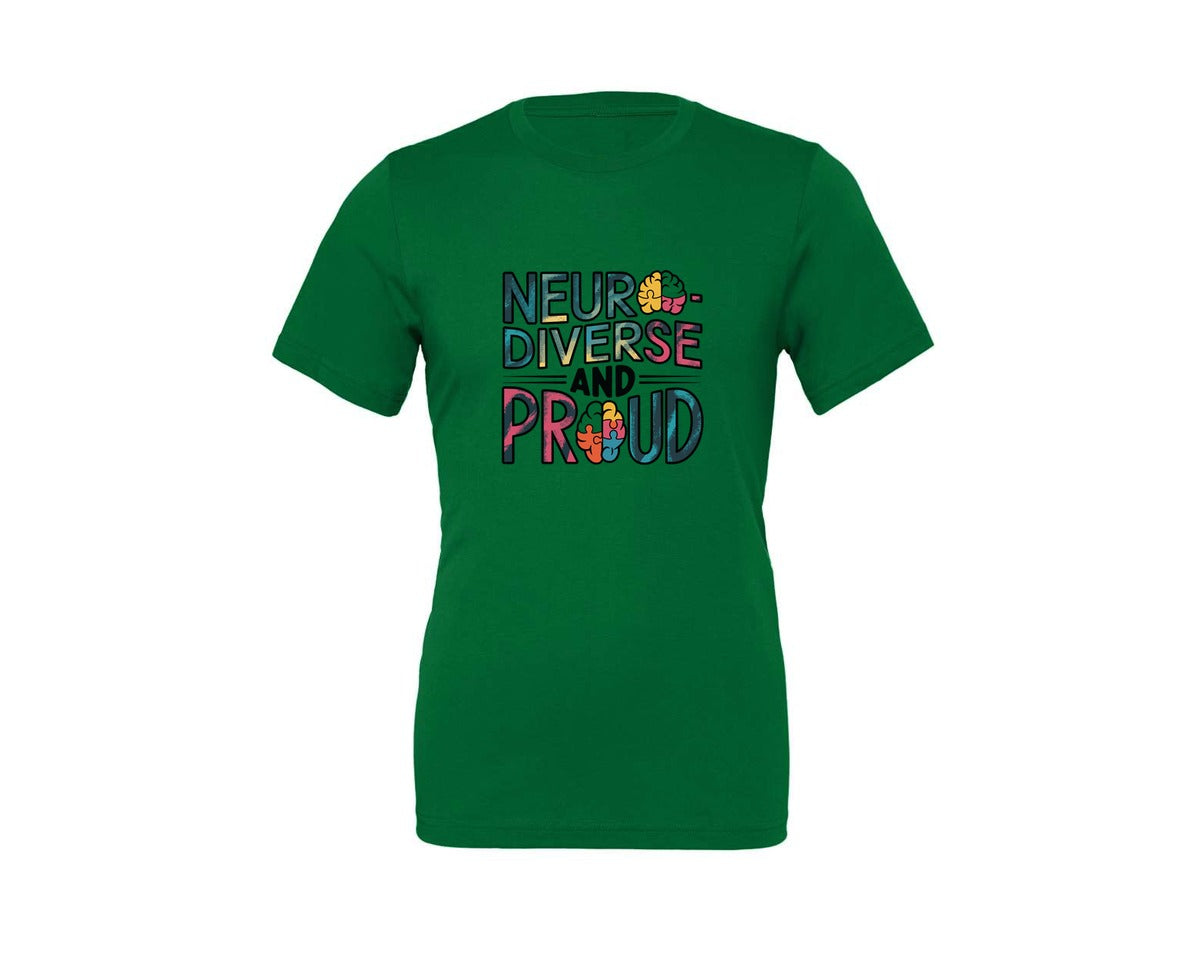 brand:Generic|color:Kelly|Neuro Diverse And Proud Autism Shirt Graphic T-Shirt