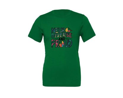 brand:Generic|color:Kelly|Neuro Diverse And Proud Autism Shirt Graphic T-Shirt