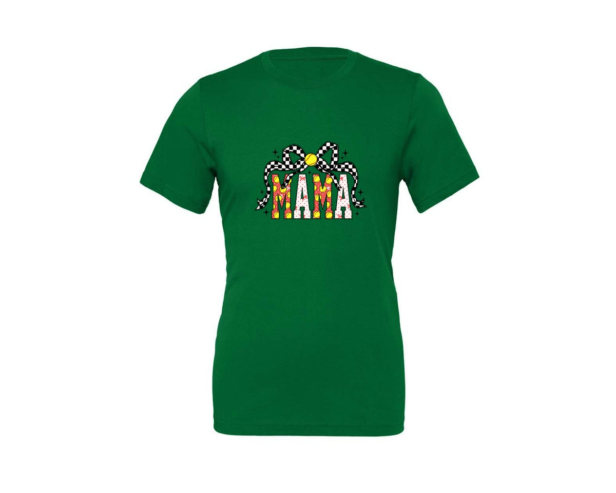 brand:Generic|color:Kelly|Retro Softball Mama Coquette 4 Graphic T-Shirt