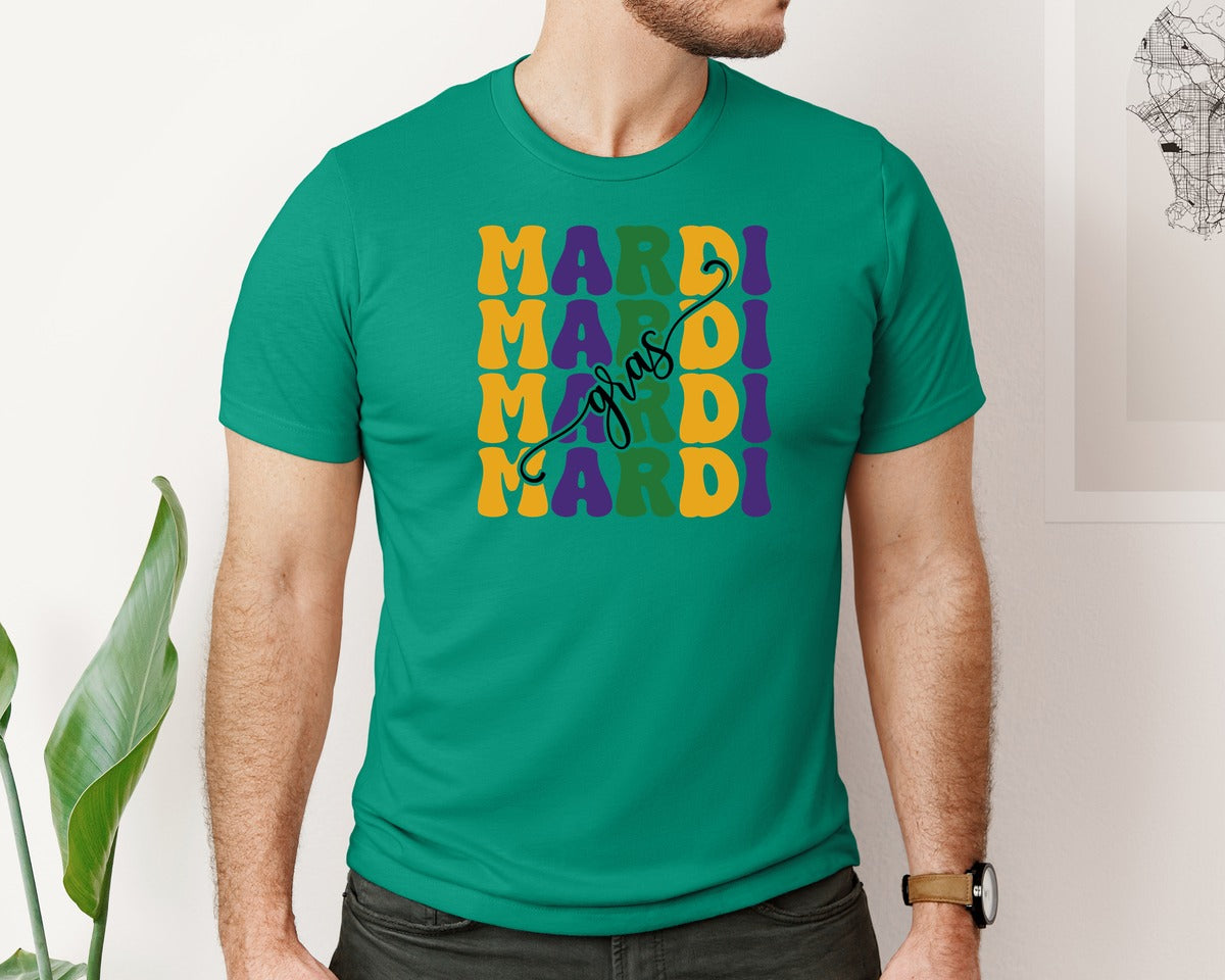 brand:Bella Canvas|color:Kelly|Mardi Gras 24 Graphic T-Shirt
