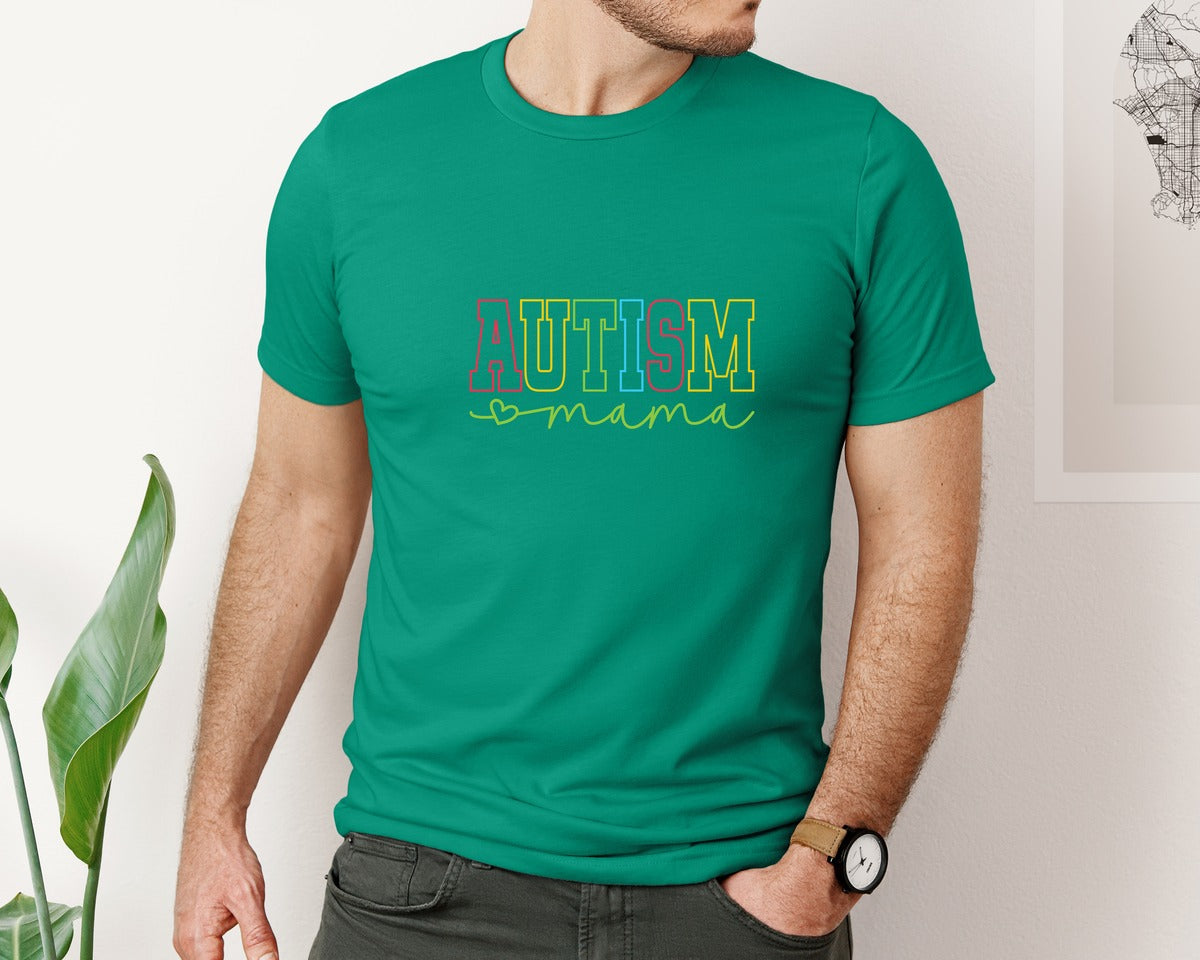 brand:Bella Canvas|color:Kelly|Autism Mama Awareness Graphic T-Shirt