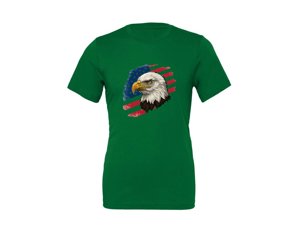 brand:Generic|color:Kelly|American Eagle With Flag Patriotic Graphic T-Shirt