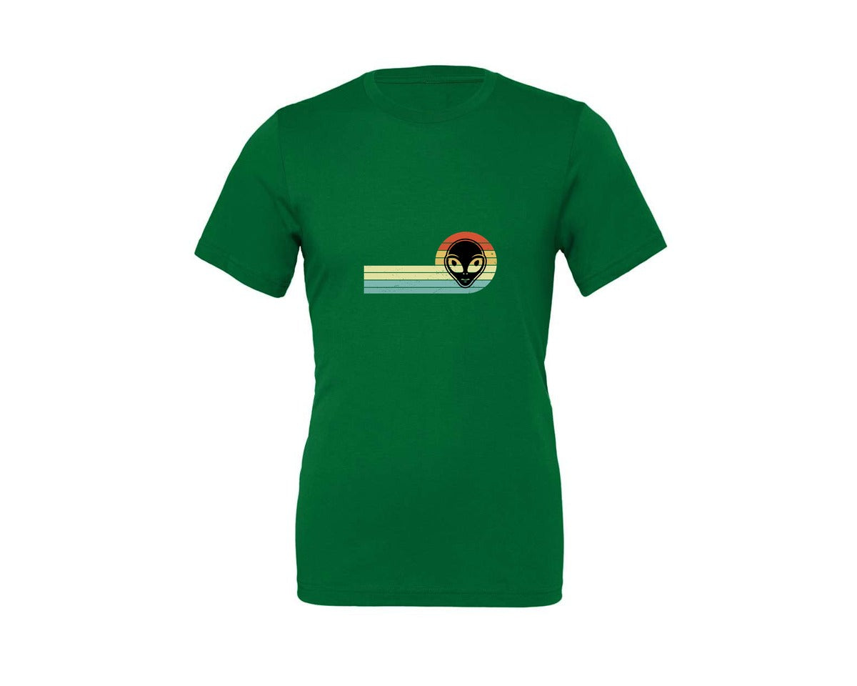 brand:Generic|color:Kelly|Retro Vintage Alien Face T Shirt Design Graphic T-Shirt