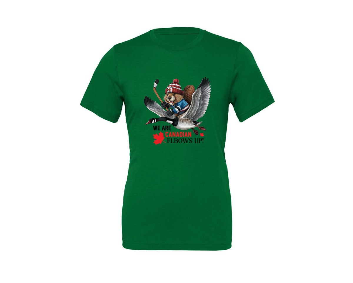 brand:Generic|color:Kelly|We Are Canada Elbows Up 2 Graphic T-Shirt