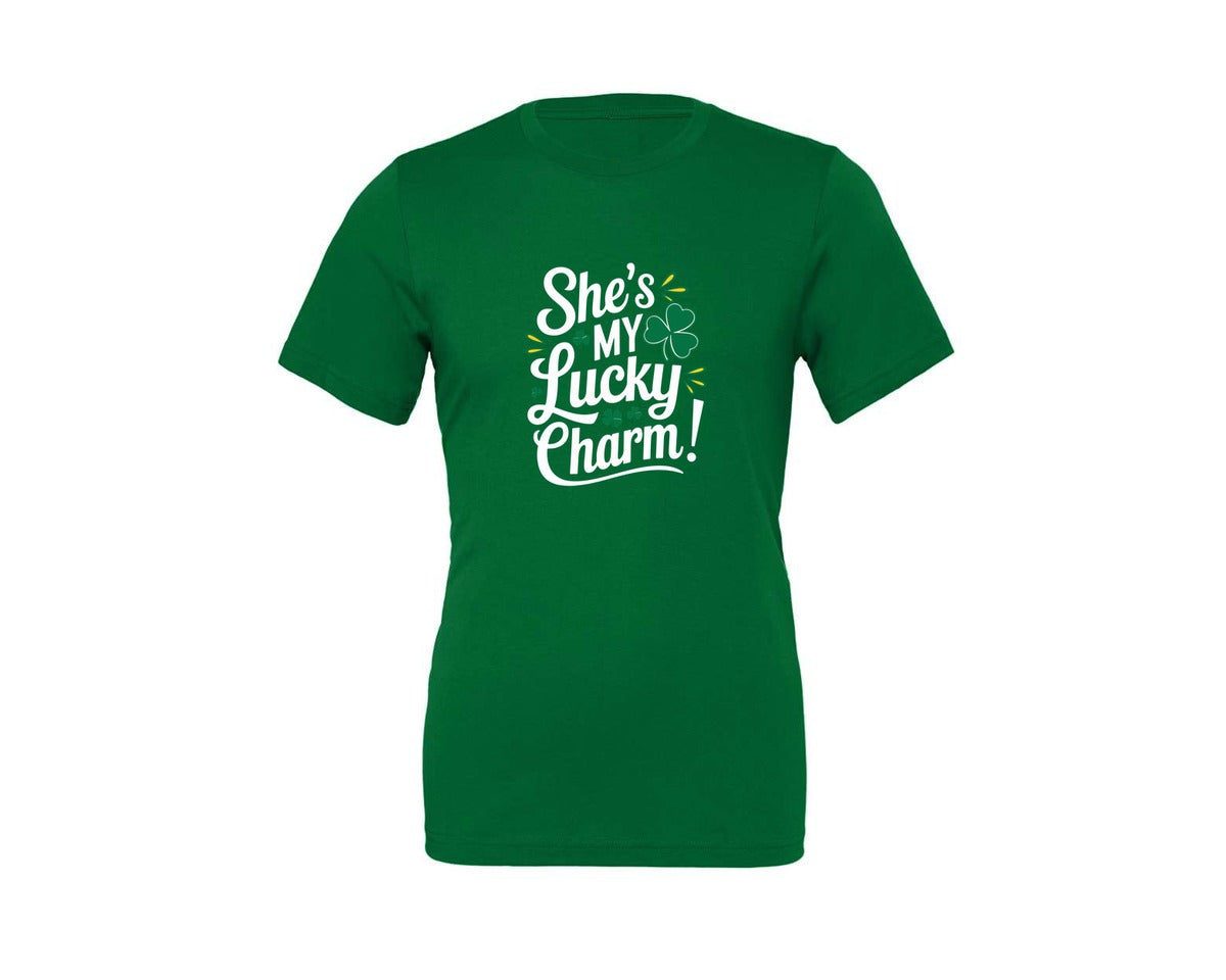 brand:Generic|color:Kelly|Shes My Lucky Charm St Patricks Day 2 Graphic T-Shirt