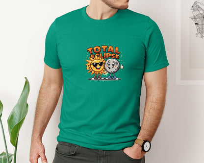 brand:Bella Canvas|color:Kelly|Eclipse Cartoon T Shirt Design Graphic T-Shirt