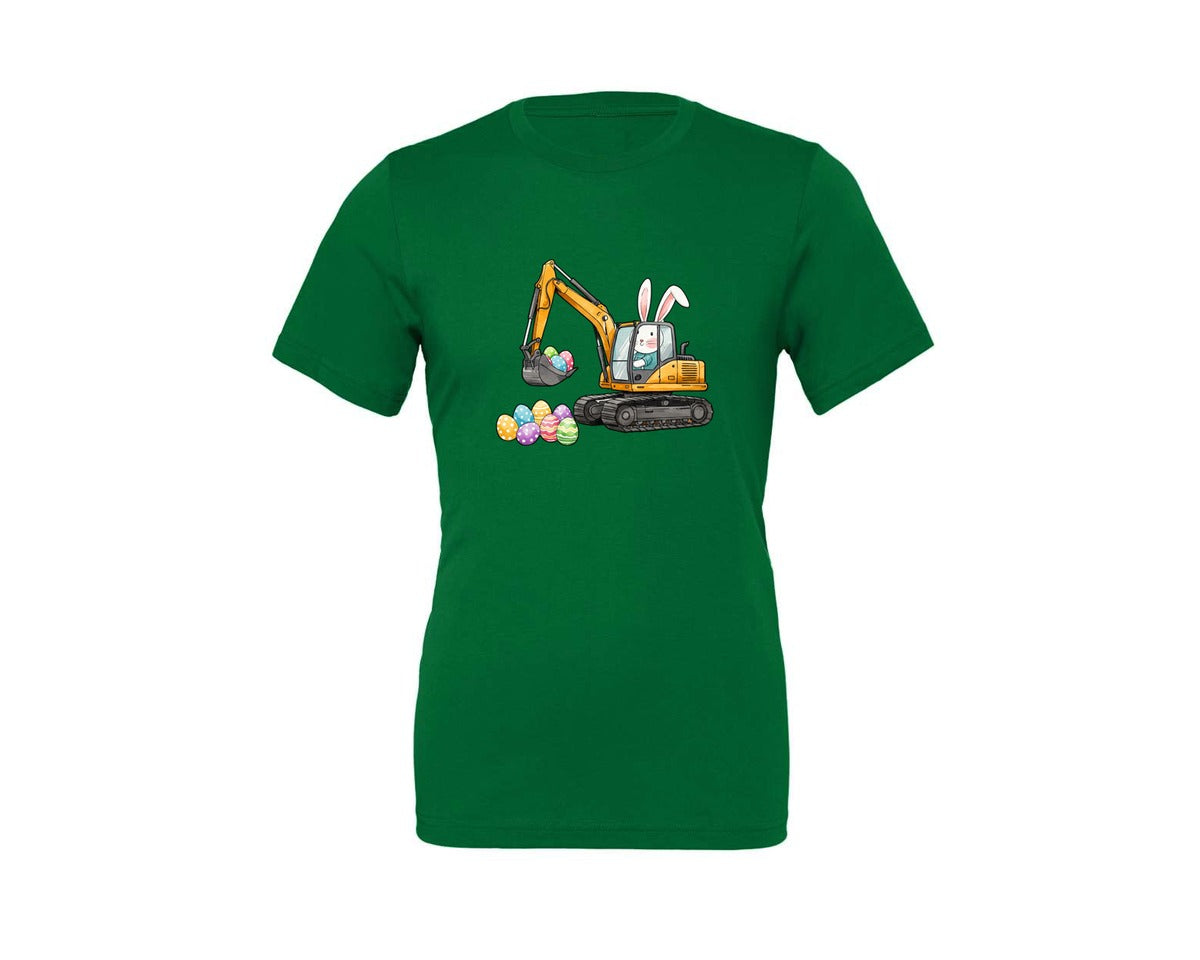 brand:Generic|color:Kelly|Bunny Easter Excavator Graphic T-Shirt