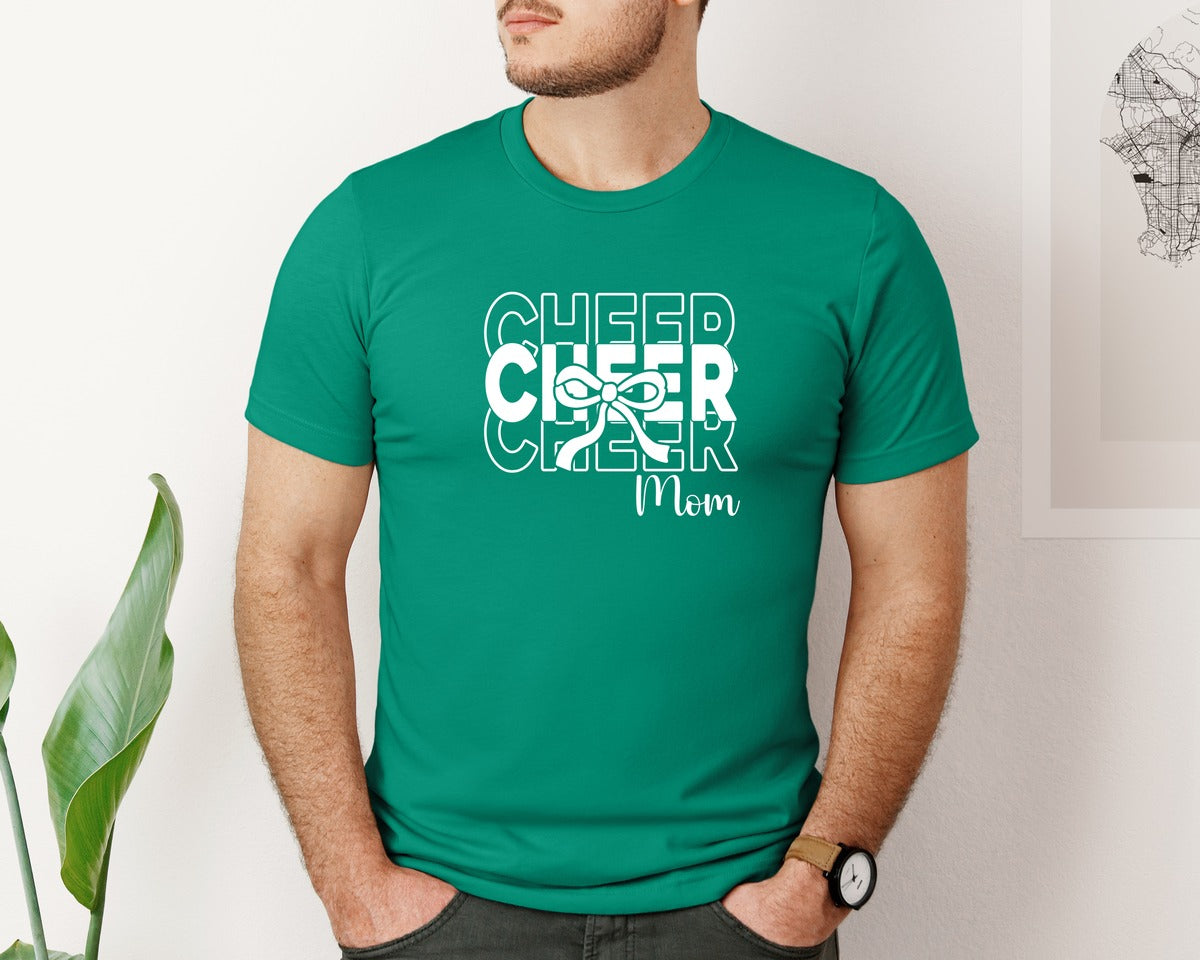 brand:Bella Canvas|color:Kelly|Cheer Mom Cheerleader 2 Graphic T-Shirt