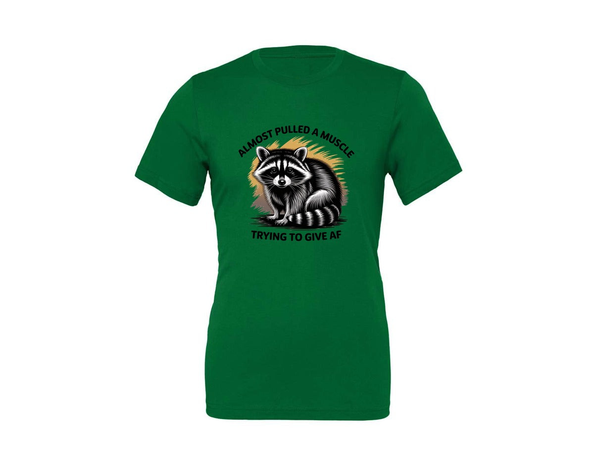 brand:Generic|color:Kelly|Funny Raccoon Sarcastic Quote Graphic T-Shirt
