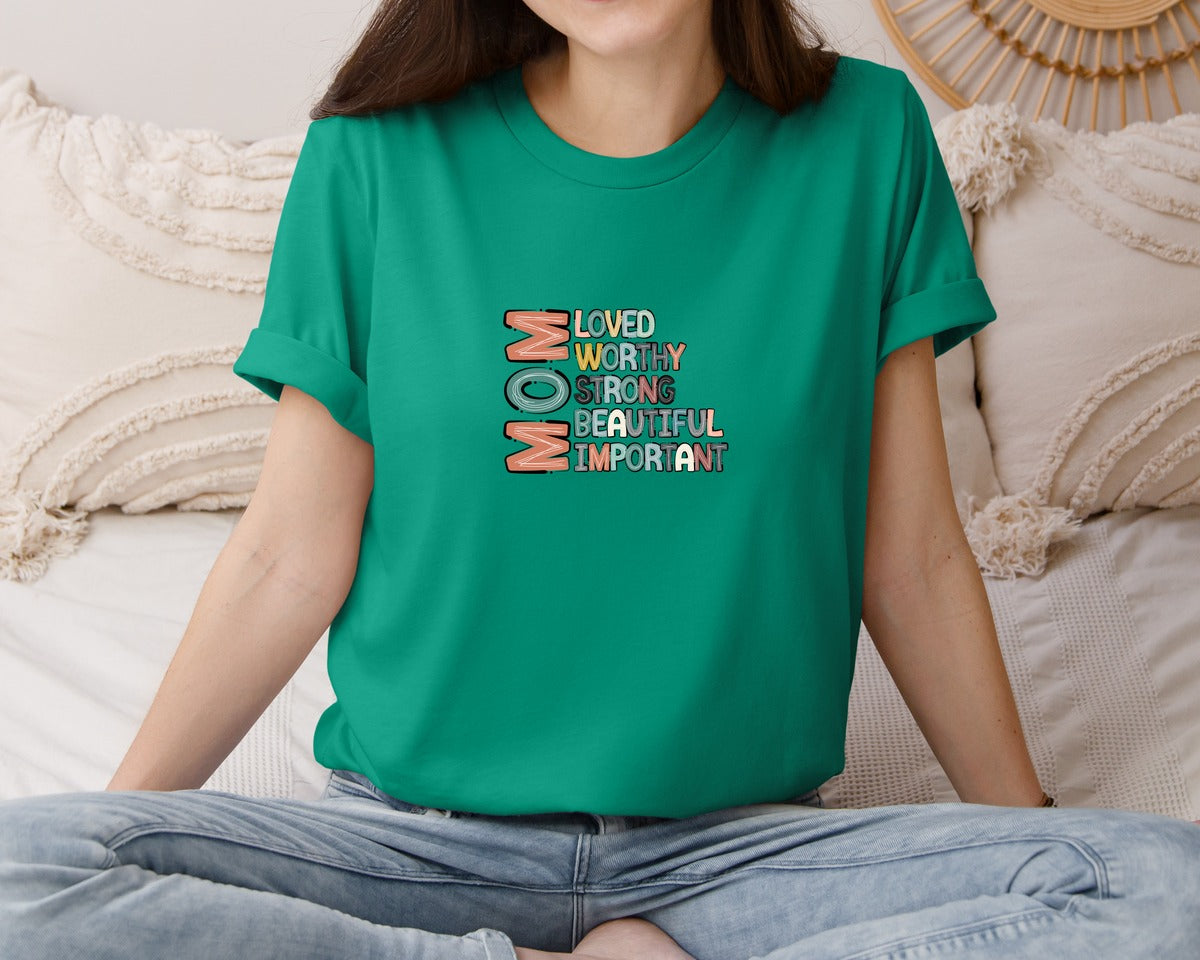 brand:Bella Canvas|color:Kelly|Mom Mothers Day Design Graphic T-Shirt