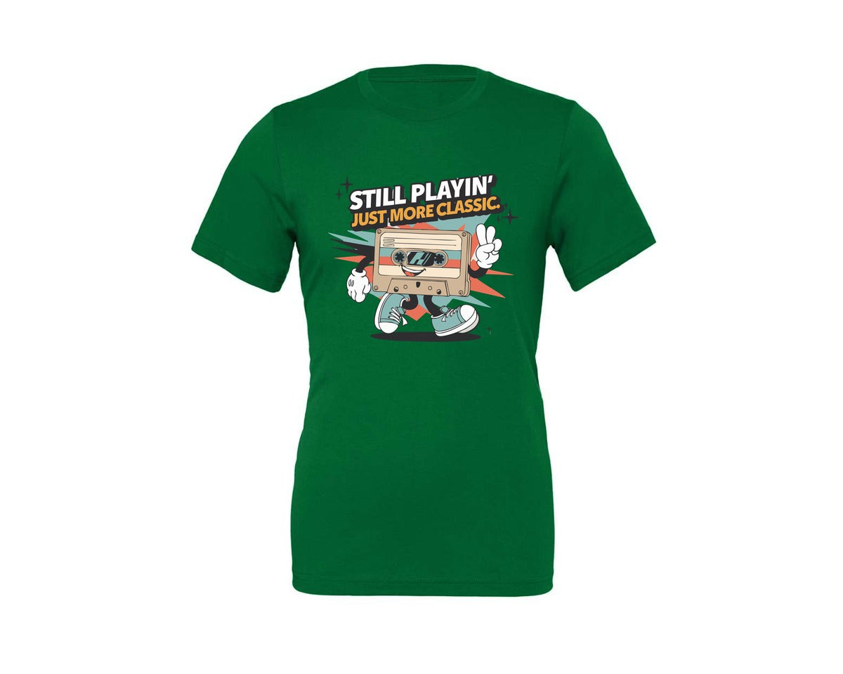 brand:Generic|color:Kelly|Retro Cassette Cool Vintage Style Graphic T-Shirt