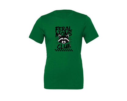 brand:Generic|color:Kelly|Feral Moms Club Mom Life Raccoon Graphic T-Shirt