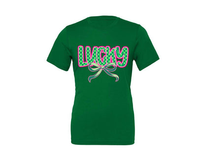 brand:Generic|color:Kelly|Lucky St Patricks Day Aesthetic Graphic T-Shirt