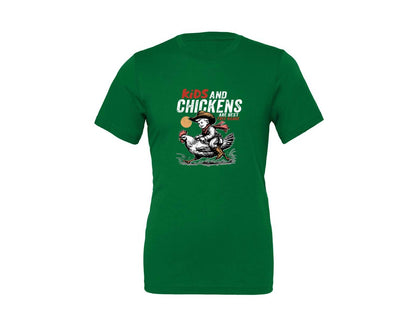 brand:Generic|color:Kelly|Kids And Chickens Are Best Free Range 5 Graphic T-Shirt