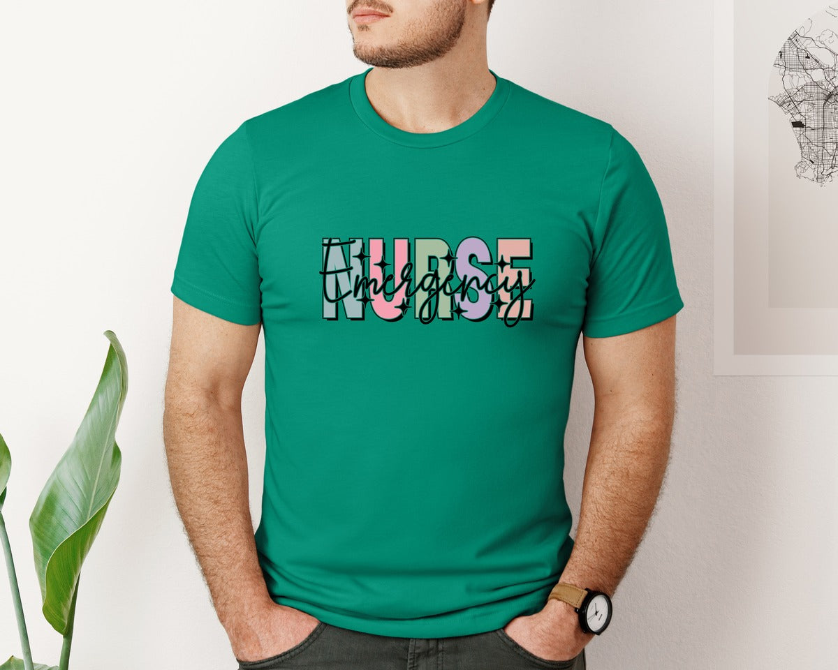 brand:Bella Canvas|color:Kelly|Er Nurse Design Emergency Nurse Graphic T-Shirt