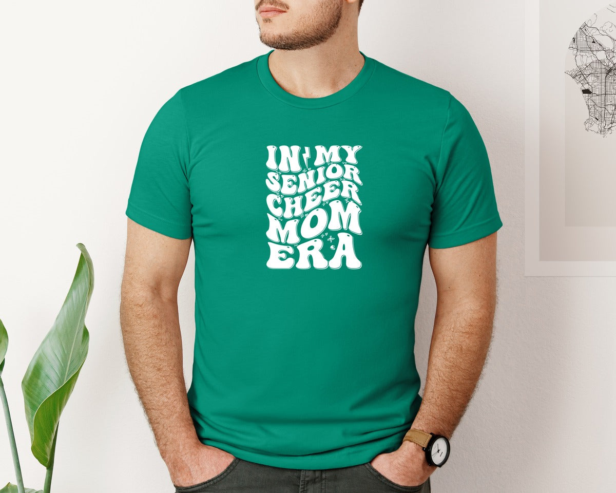 brand:Bella Canvas|color:Kelly|In My Senior Cheer Mom Era 2 Graphic T-Shirt