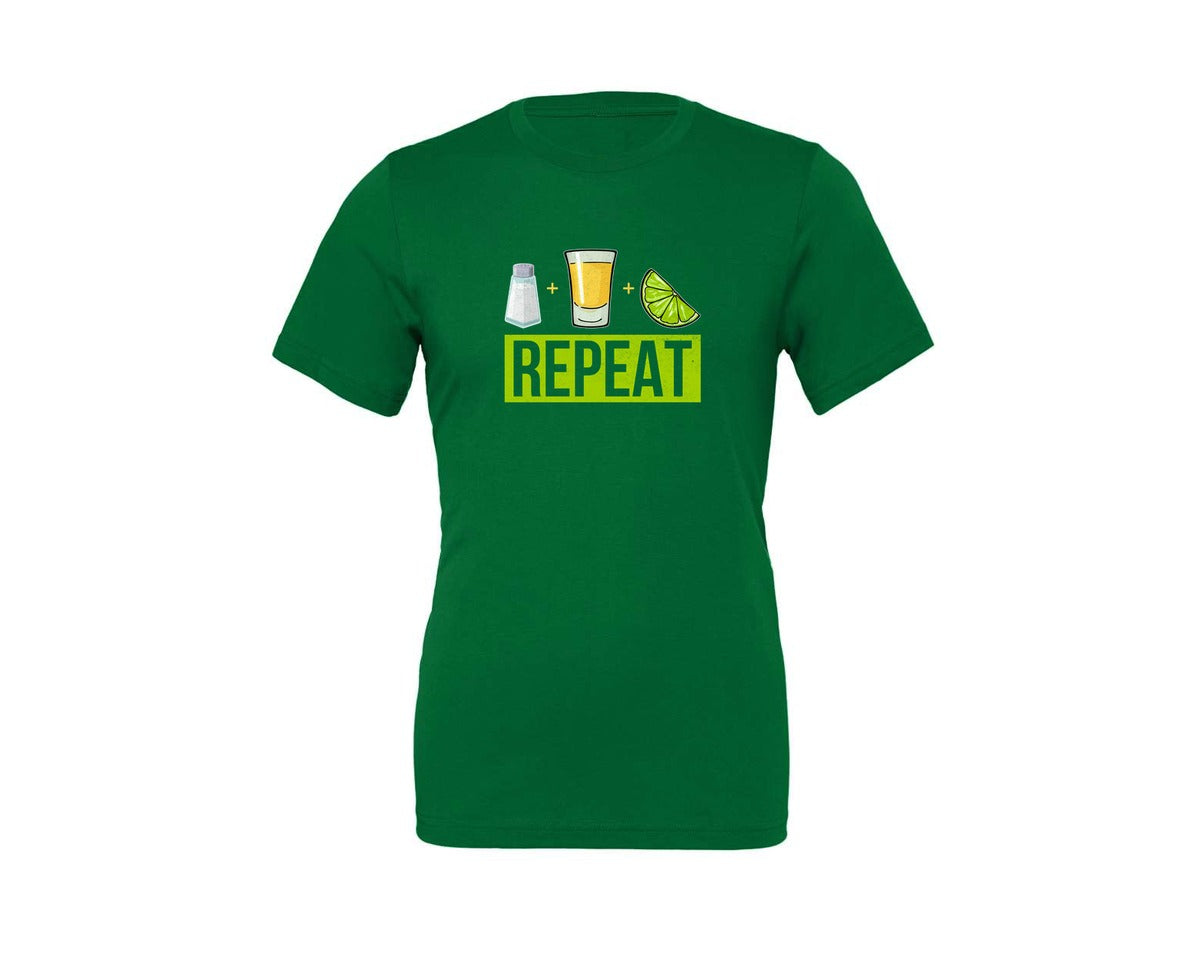 brand:Generic|color:Kelly|Salt Tequila Lime Repeat Graphic T-Shirt