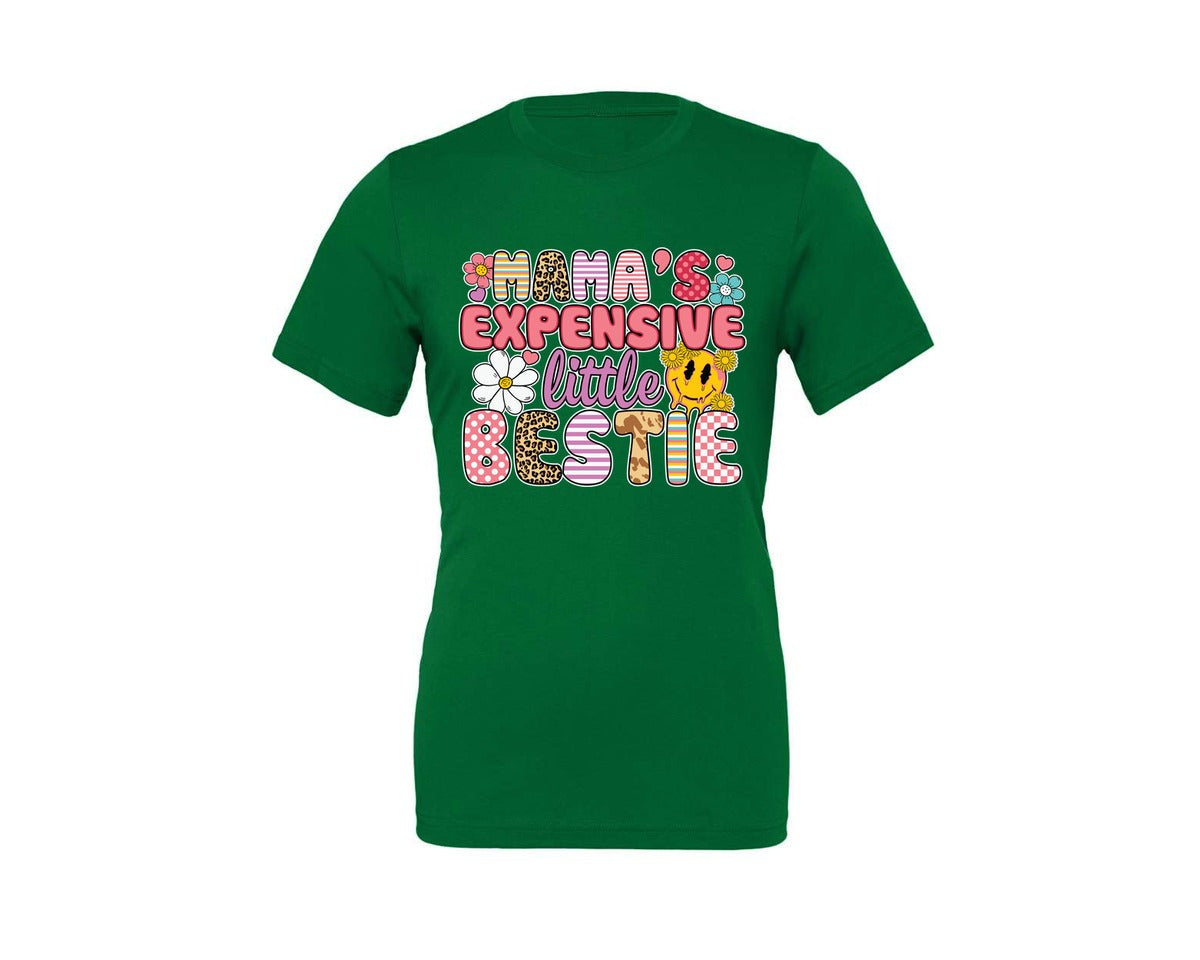 brand:Generic|color:Kelly|Mamas Expensive Little Bestie 9 Graphic T-Shirt