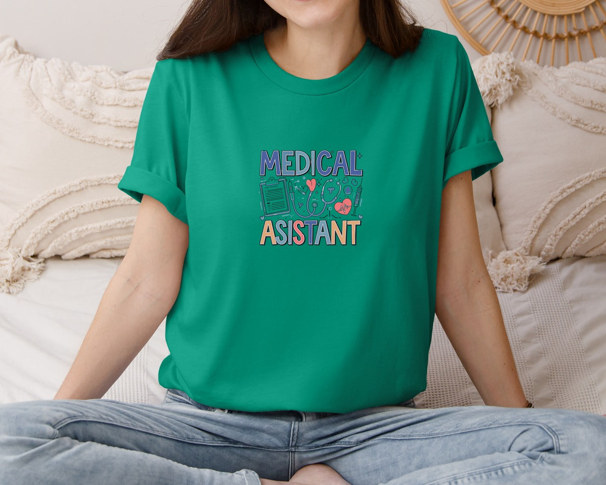 brand:Bella Canvas|color:Kelly|Medical Assistant 7 Graphic T-Shirt