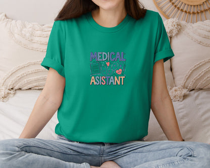 brand:Bella Canvas|color:Kelly|Medical Assistant 7 Graphic T-Shirt
