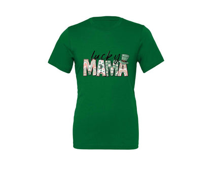 brand:Generic|color:Kelly|Lucky Mama St Patricks Day 12 Graphic T-Shirt