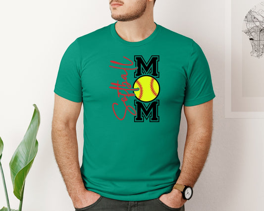 Softball Mom Front Back Shirt Graphic T-Shirt