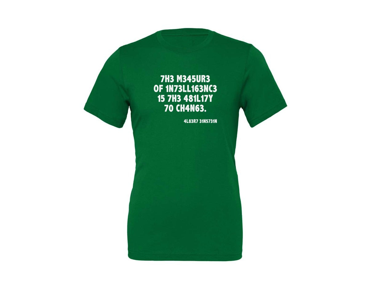 brand:Generic|color:Kelly|Einstein The Measure Of Intelligence Graphic T-Shirt