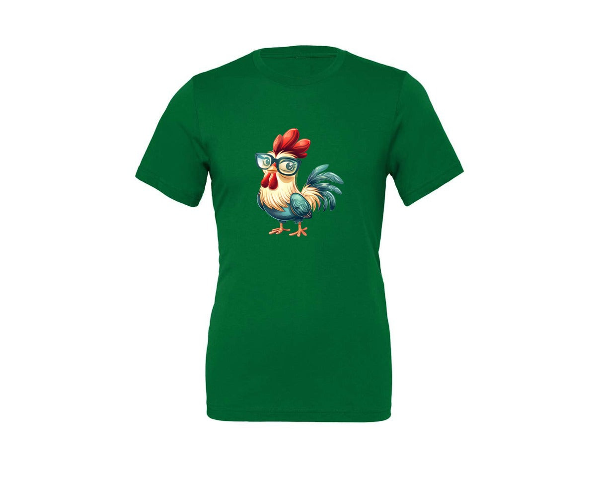 brand:Generic|color:Kelly|Cute Cartoon Rooster Design Graphic T-Shirt