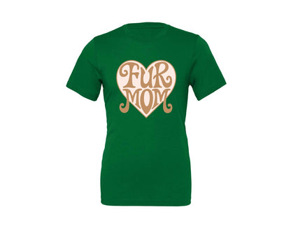 brand:Generic|color:Kelly|Fur Mom Cute Crazy Cat Lady Quote Graphic T-Shirt