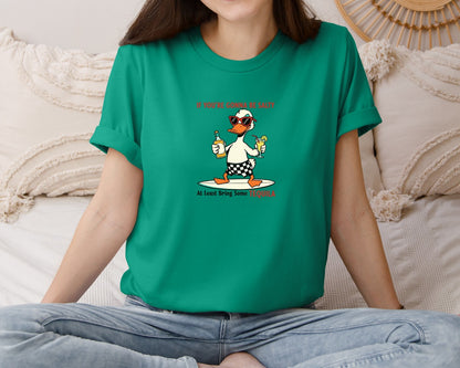 brand:Bella Canvas|color:Kelly|If Youre Gonna Be Saltysummer Duck Graphic T-Shirt