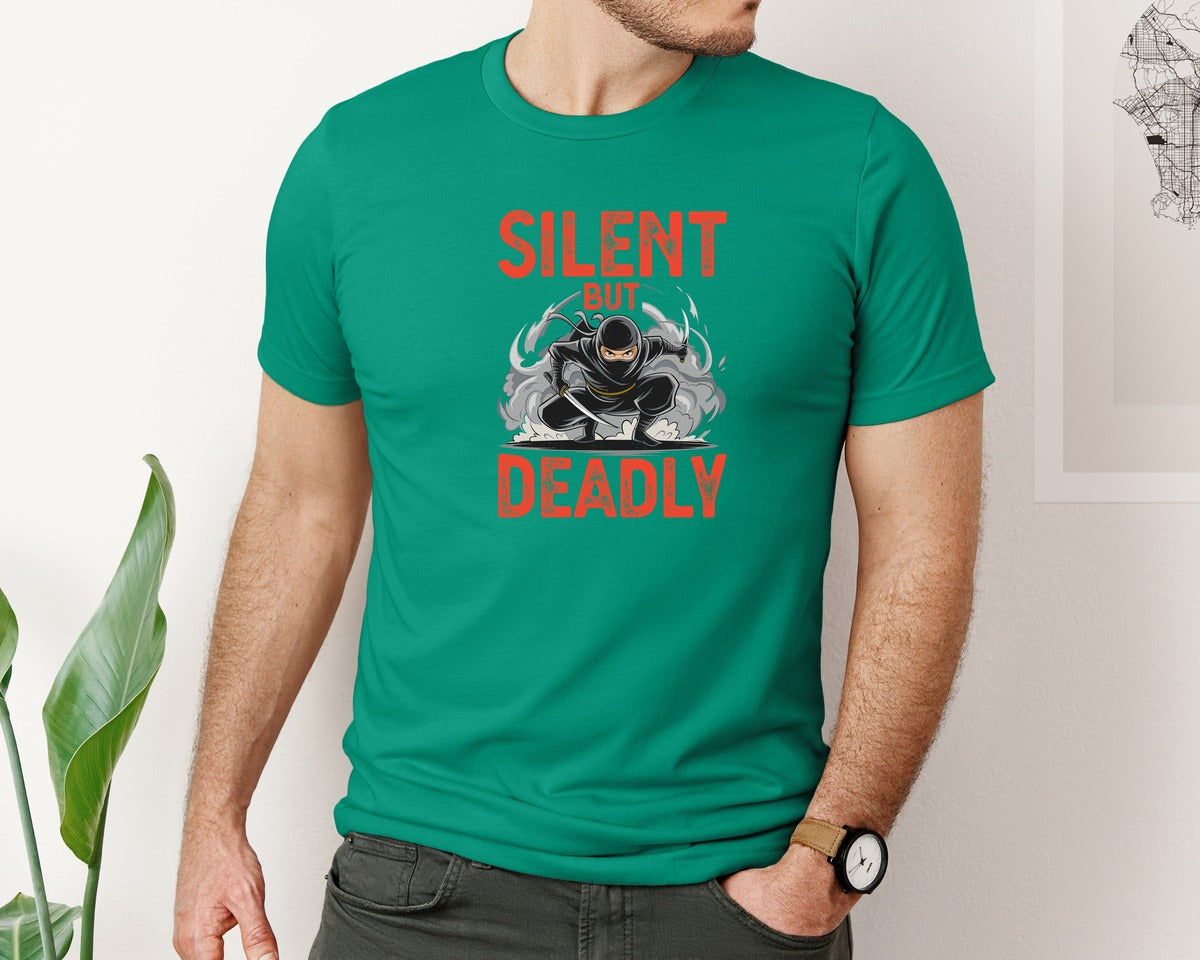 brand:Bella Canvas|color:Kelly|Silent But Deadly T Shirt Graphic T-Shirt