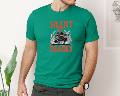 brand:Bella Canvas|color:Kelly|Silent But Deadly T Shirt Graphic T-Shirt