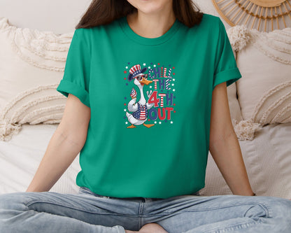 brand:Bella Canvas|color:Kelly|4Th Of July Patriotic Goose Chill The 4 Graphic T-Shirt