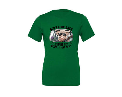 brand:Generic|color:Kelly|Dont Look Back Highland Cow 4 Graphic T-Shirt