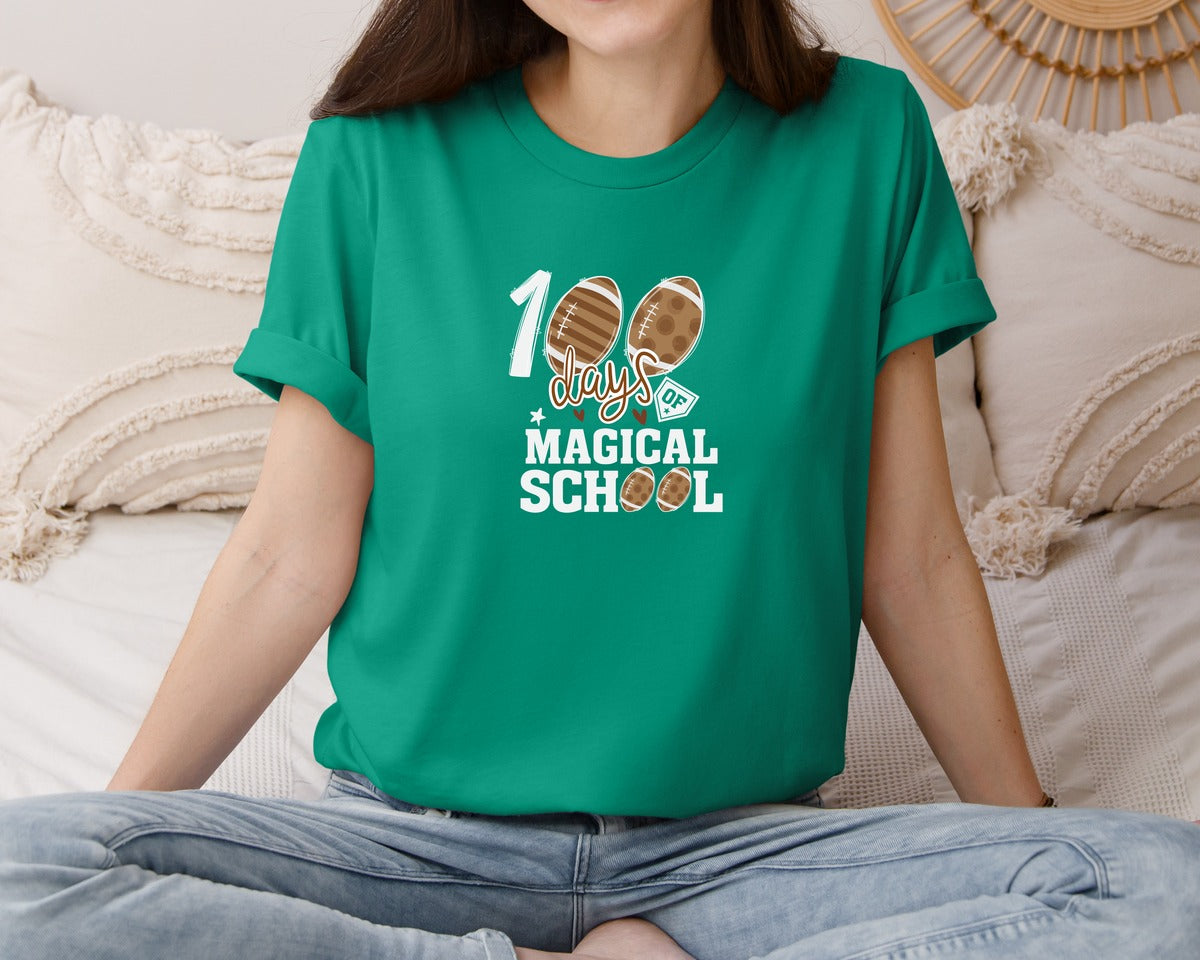 brand:Bella Canvas|color:Kelly|Happy 100 Days Of School T Shirt Design 30 Graphic T-Shirt