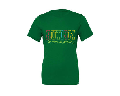 brand:Generic|color:Kelly|Autism Mama Awareness Graphic T-Shirt