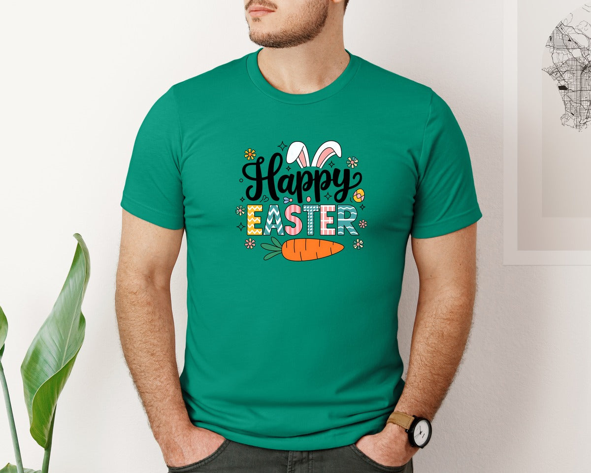 brand:Bella Canvas|color:Kelly|Retro Happy Easter Design 7 Graphic T-Shirt