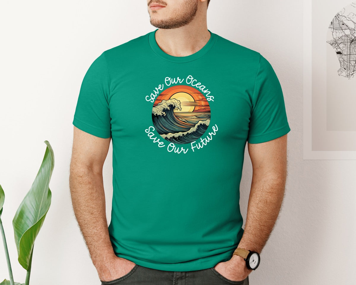 brand:Bella Canvas|color:Kelly|Save Our Oceans Save Our Future Graphic T-Shirt