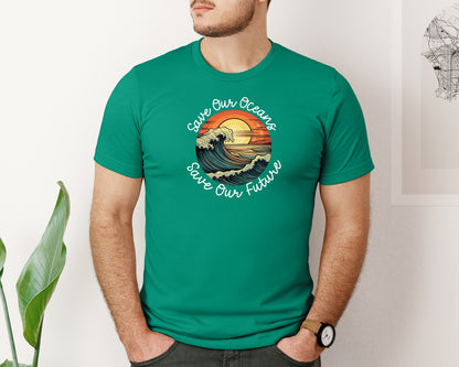 brand:Bella Canvas|color:Kelly|Save Our Oceans Save Our Future Graphic T-Shirt