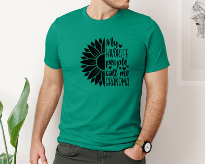 brand:Bella Canvas|color:Kelly|Grandma Sunflower Grandma Graphic T-Shirt