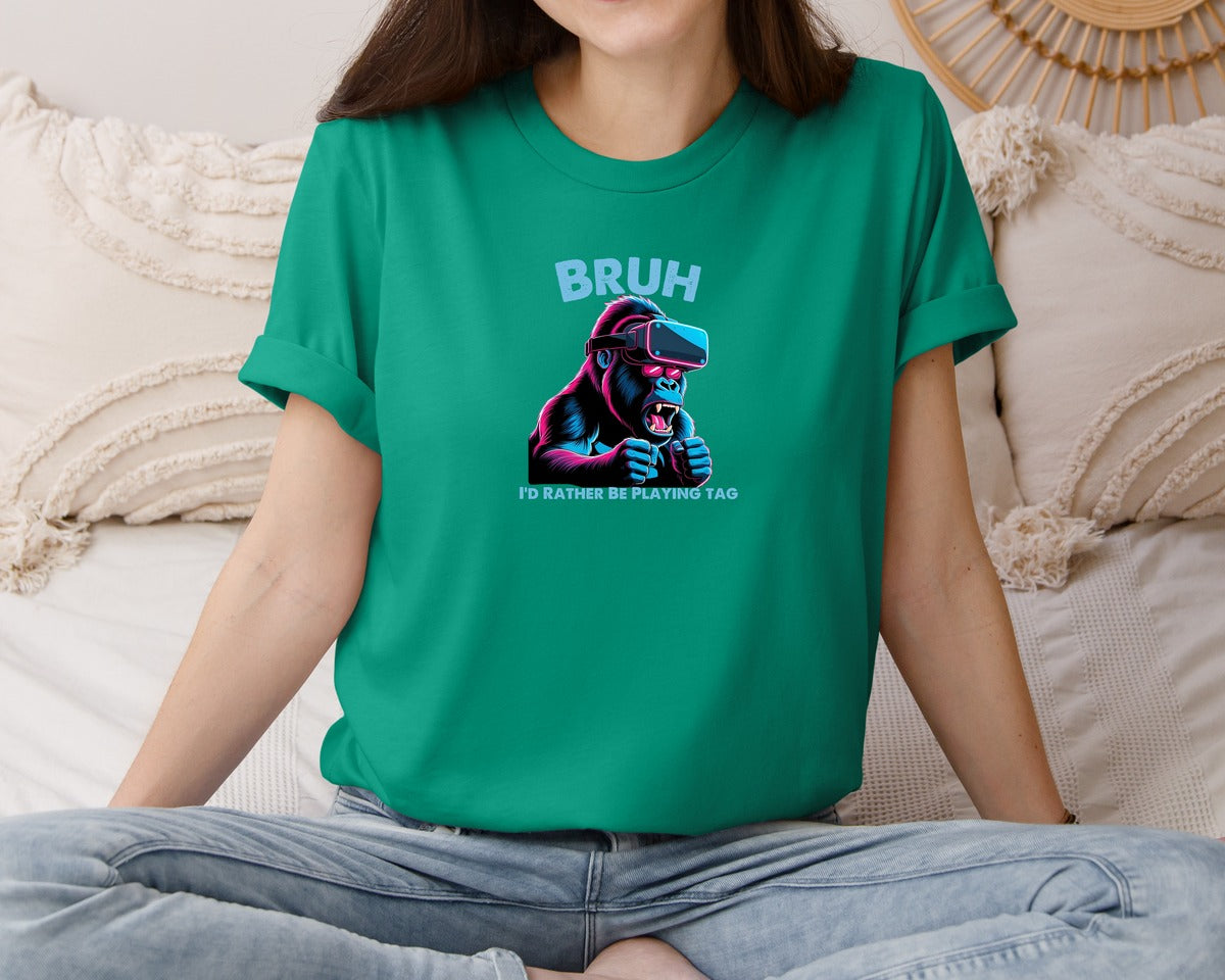 brand:Bella Canvas|color:Kelly|Bruh Id Rather Be Playing Tag T Shirt Graphic T-Shirt