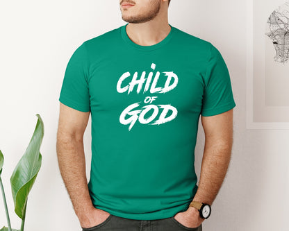 brand:Bella Canvas|color:Kelly|Child Of God Shirt Design Jesus 2 Graphic T-Shirt
