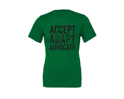 brand:Generic|color:Kelly|Accept Adapt Advocate Autism Graphic T-Shirt