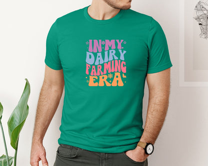 brand:Bella Canvas|color:Kelly|In My Dairy Farming Era Groovy T Shirt Graphic T-Shirt