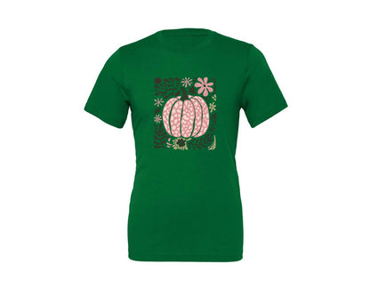 brand:Generic|color:Kelly|Boho Fall Pumpkin Leopard Pumpkin Graphic T-Shirt