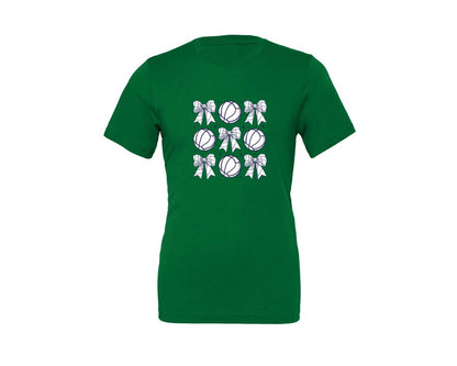 brand:Generic|color:Kelly|Volleyball Bow Volleyball Mama Graphic T-Shirt