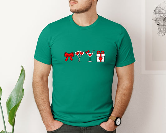 Coquette Valentine Embroidery Design Graphic T-Shirt
