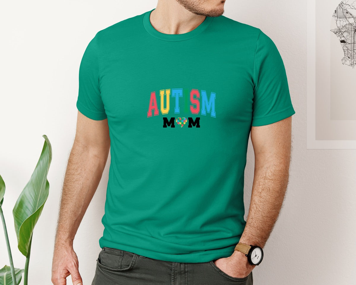 brand:Bella Canvas|color:Kelly|Autism Mom Autism Day Graphic T-Shirt