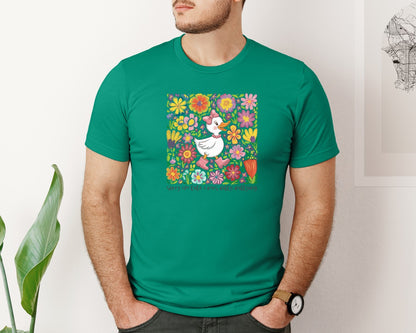 brand:Bella Canvas|color:Kelly|Funny Mama Goose Boho Floral Graphic T-Shirt
