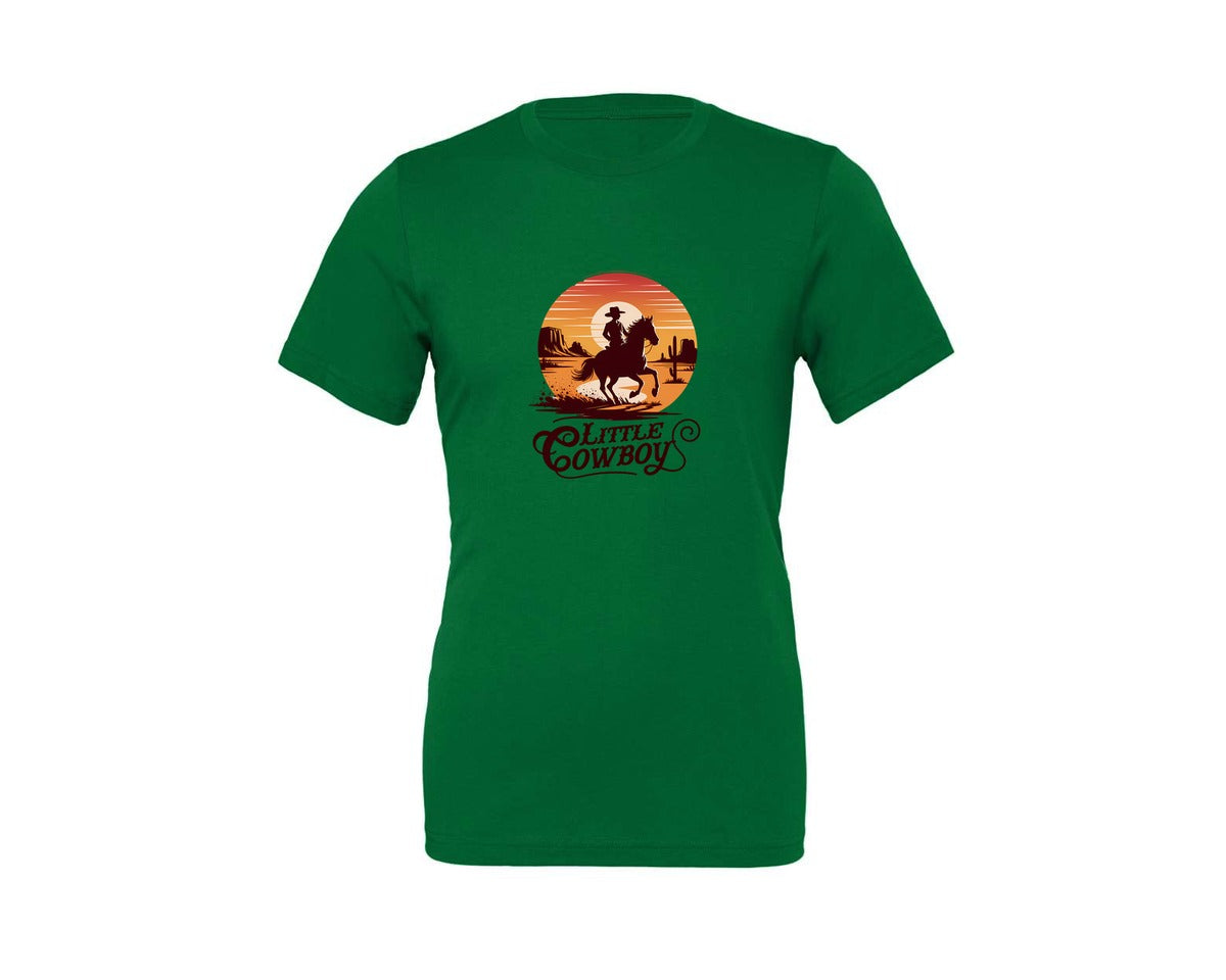 brand:Generic|color:Kelly|Little Cowboy Western Horse Riding 3 Graphic T-Shirt